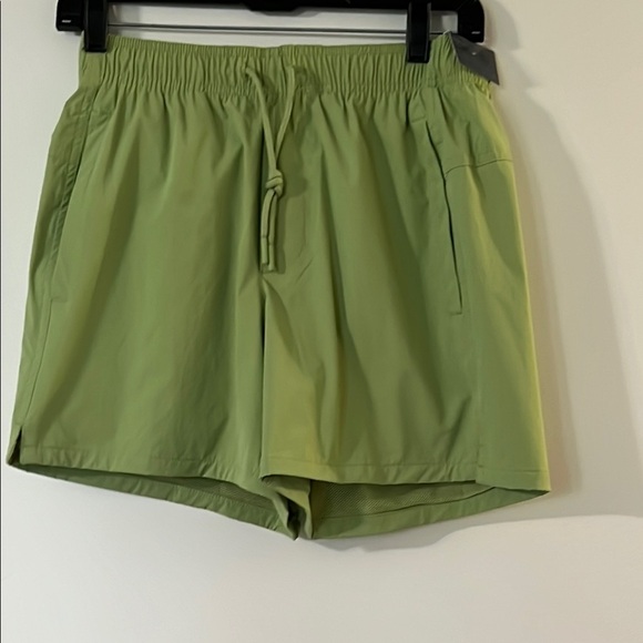 Green Athletic Shorts with Elastic Waistband - Picture 1 of 7